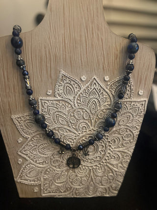 Mj93-blue tree of life necklace MTS1