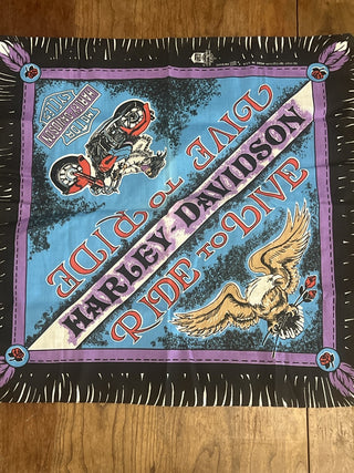 Vintage Harley Davidson, love to ride￼ handkerchief|104976