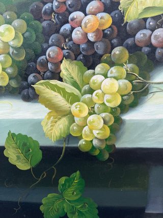 BEAUTIFUL LARGE GRAPE STILL LIFE HEAVY DUTY CANVAS 36"W X 48"T EXCELLENT CONDITION (KJS) RCD|98952