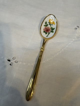 Vintage Goldtone Rose Floral Spoon RSV|113341