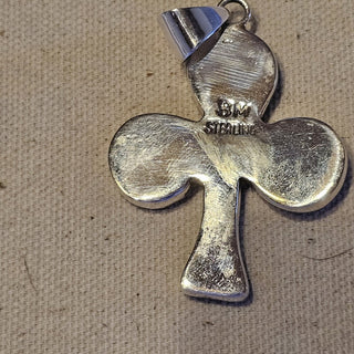 Signed sterling inlaid Thunderbird pendant