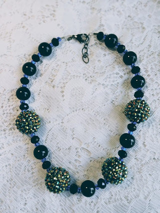 Bright Blue Beaded Necklace|105040