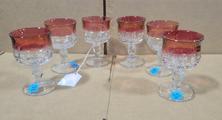 Set of 6 Sm Cranberry Goblets Rcd|120702