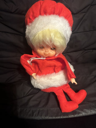 Vintage Musical Pixie Santa Girl Doll Animated plays " White Christmas " shelf Sit #62 VV MTS|141592