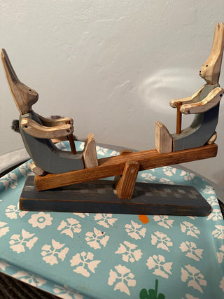 Rabbit Teeter Totter Handmade MTS
