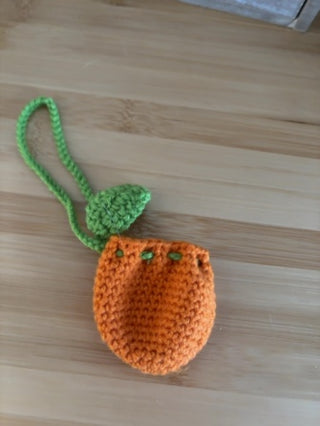 Orange Pouch Bag Charm