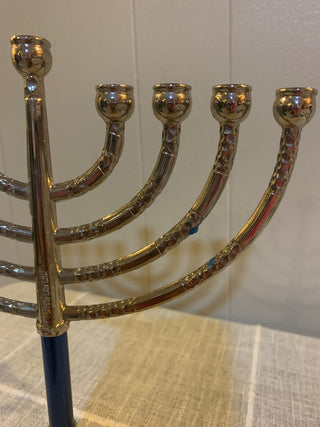 8 1/2 Silver/Blue Menorah|127003