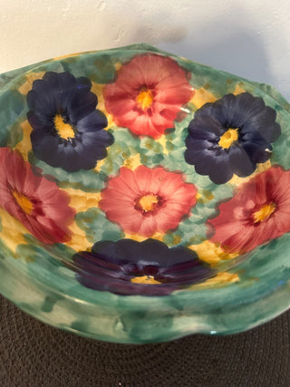 Fruit Bowl Ceramic Ped, Roses Spain MTS|102095
