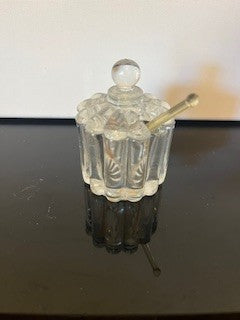 #2202 Mid Century Mustard Jar w/Spoon RSV|99145