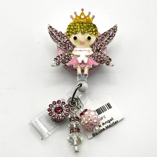 Pink Angel Badge Holder Slide on Belt Clip|74748