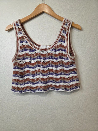NEW! Rebellion striped crochet tank RSV|158467