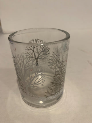 Clear glass winter scene 2” votive MTS|131554