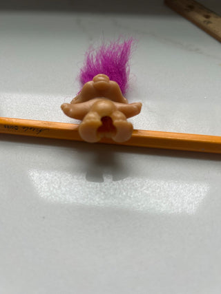 Vintage Troll Doll, purple Hair, Pencil Topper-RSV