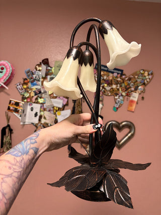 Metal Table Lamp Wax Flowers MTS|104706