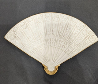 Lenox Empress fan tray collectible home decor gold trim #62 VV MTS|97182