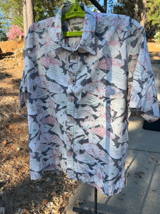 JP Vintage Cooke Street Men Large Honolulu Shirt Fish Made in USA Tropical