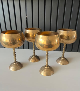 Vintage brass wine goblet RSV|133987
