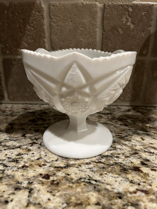 Milk Glass Footed Candy Dish  MTS