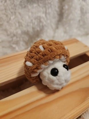 Mushroom Fidget Popper: Crocheted dark yellow, cream colored