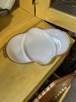 12F Fire King Milk Glass 11" Divided Relish Tray|70836