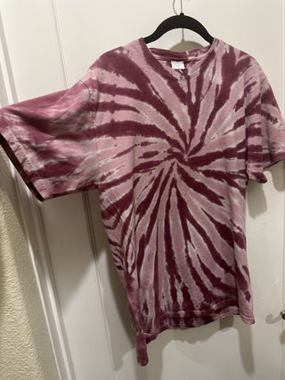 Tie Dye Adult T-shirt Men's Medium Pink and Dark pink #47 VV MTS|98112