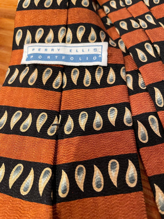 Perry Ellis Rust/Paisley Silk Tie -MTS|113761