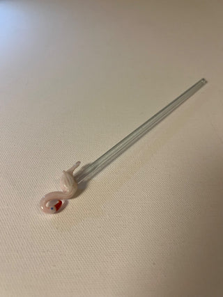 Vintage flamingo glass swizzle stick RSV|95619