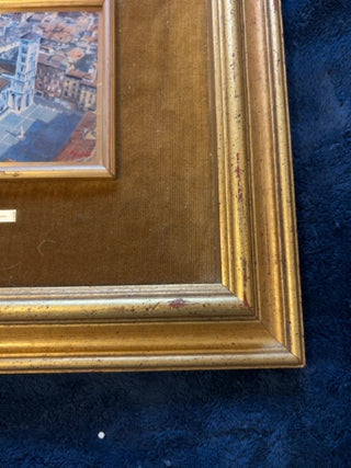 JP MCM Framed 15” x 13” Miniature Italian Cityscape