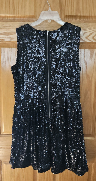 Black sequined dress, sz 14, zippered back, Papaya RSV|108394