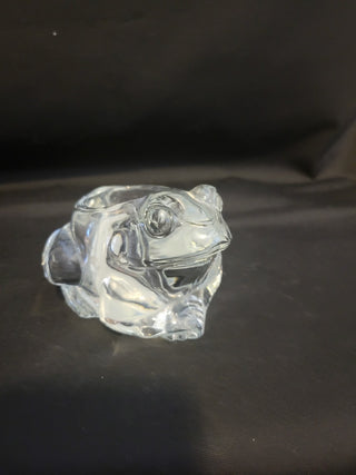 Vintage Indiana Grystal Clear Frog Votive Holder RCD|96392