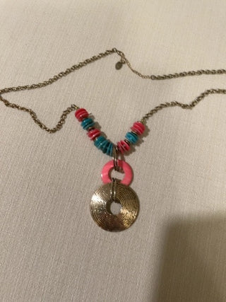 Vintage Erica Lynn’s blue and pink lg necklace