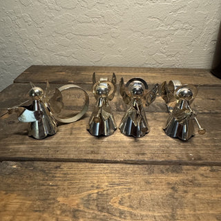 Set of 4 Vtg Silver Plated Angel Napkin Rings RCD|126187
