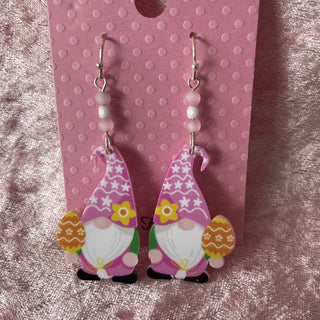 Easter pink gnome earrings RSV