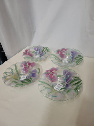 Sydenstricker Fused Glass Floral Bowls - Set of 4 RCD|81988