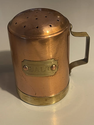 Vtg Copper & Brass Salt/ Pepper Shaker Set--SP RCD