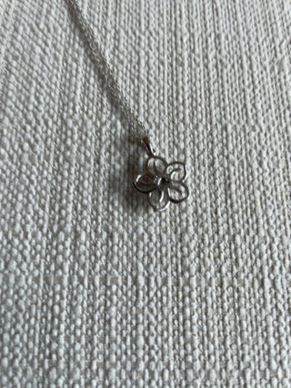 Silver 925 flower crystal necklace