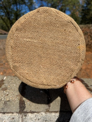 KW Home Essentials Glass Candle Holder Jar W/Bee Burlap 8.5”
