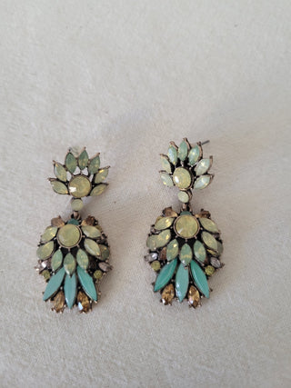 Vtg Moonstone Dangle Earrings, Navette Cut RCD|101033