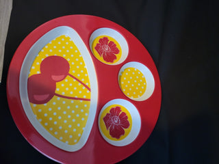 Melamine Divided Plates - Red - Set of 2 RCD|163149