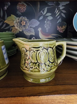 Vtg Avocado Sugar & Creamer Set RSV