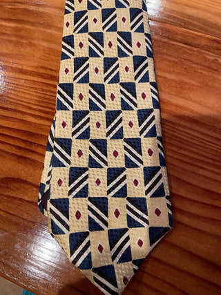 VNTG Geoffrey Beene Gold/Navy Tie~ MTS|113796