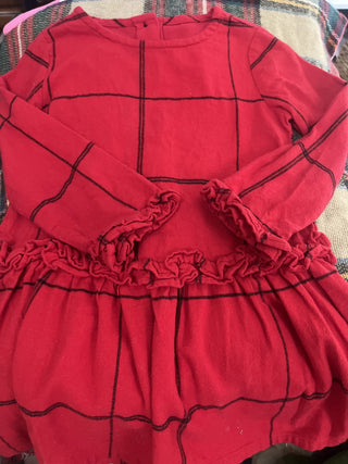 GYMBOREE 4T Red Window Pane Stripes Ruffles RSV|136713