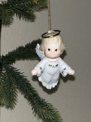 Vtg Enesco 1984 HOLLY BABES Angel Christmas Ornament RSV|128088