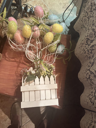 #62 VV Bunch of glittered pastel colored eggs bloom approx. 17" height MTS