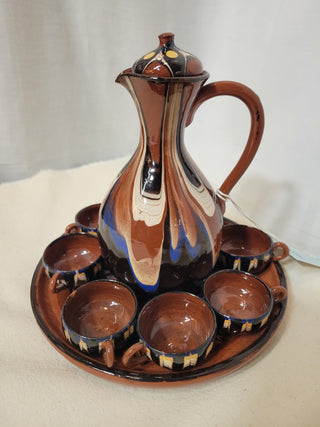 Troyan Bulgaria Feather Pottery 9 piece set RCD|82856