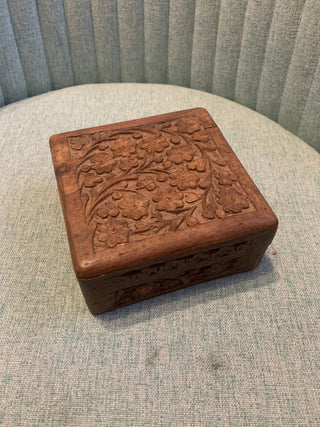 Handcarved Wooden Box - MTS|109234