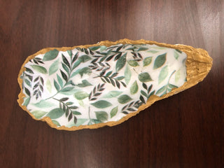 Green Leaves Oyster Trinket Dish 6in RSV