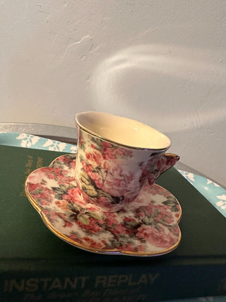 Vintage Teacup Baum Bros Pink Garden-Gold MTS|115377