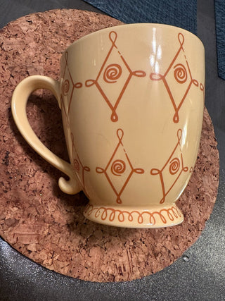 Starbucks 2004 Yellow 12oz Geometric Mug MTS