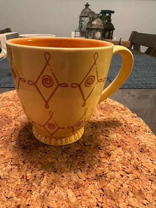 Starbucks 2004 Yellow 12oz Geometric Mug MTS